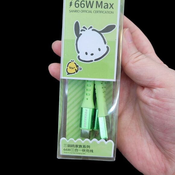 Brand New Sanrio Pochacco Cell Phone Cable Charger 3 in 1 - Picture 4 of 7